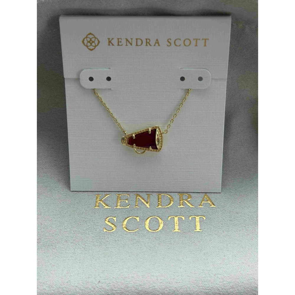 Kendra Scott red pendant gold necklace